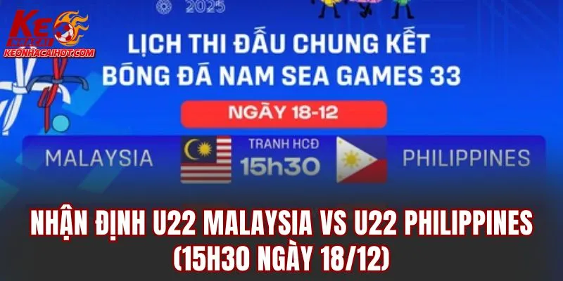Nhận định U22 Malaysia vs U22 Philippines (15h30 ngày 18/12)