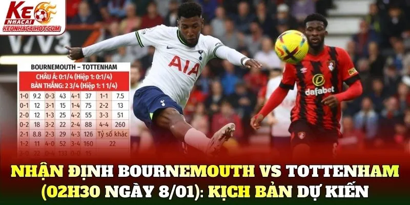 Nhận Định Bournemouth Vs Tottenham (02h30 Ngày 8/01): Kịch bản dự kiến