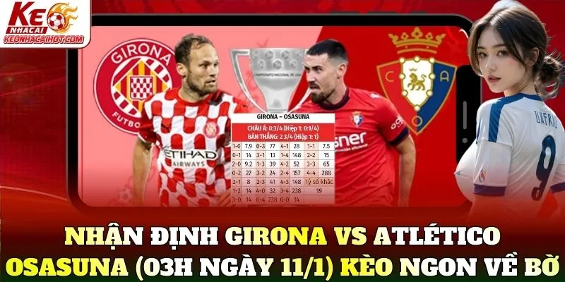 Nhận Định Girona Vs Atlético Osasuna (03h Ngày 11/1) kèo ngon về bờ