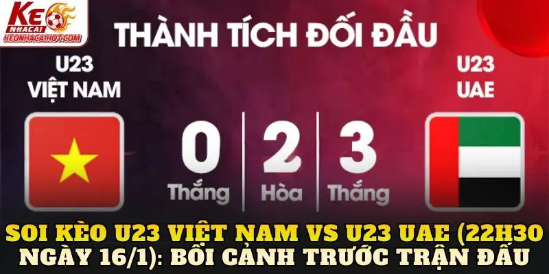 Soi kèo U23 Việt Nam vs U23 UAE (22h30 ngày 16/1): Bối cảnh trước trận đấu